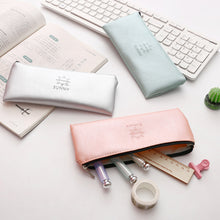 Учитај слику у прегледач галерије, Сунни Фаук Леатхер Пен Тоуцх Пенцил Цасе торба за одлагање канцеларијског материјала Студентски поклон