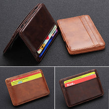 Учитај слику у прегледач галерије, Мушка модна магична вештачка кожа танак новчаник Монеи Цлип Торбица за картице