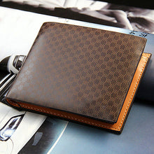 Cargar imagen en el visor de la galería, Cartera de bolsillo de piel sintética a la moda para hombre, cartera plegable con tarjetero para identificación y crédito