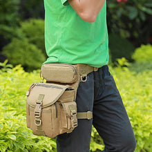 Cargar imagen en el visor de la galería, Paquete de bolsa de cinturón de cintura de utilidad con panel de bolsa de pierna caída de camuflaje militar para hombres