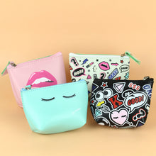 Load image into Gallery viewer, Cartoon Pattern Faux Leather Travel Wristlet Makeup Cosmetic Holder Bag Pouch