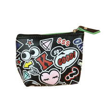 Load image into Gallery viewer, Cartoon Pattern Faux Leather Travel Wristlet Makeup Cosmetic Holder Bag Pouch