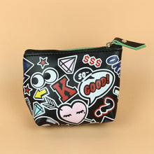 Load image into Gallery viewer, Cartoon Pattern Faux Leather Travel Wristlet Makeup Cosmetic Holder Bag Pouch