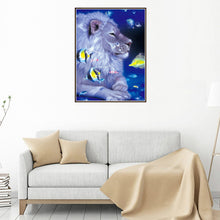 Cargar imagen en el visor de la galería, Lindos animales perro león gato punto de cruz DIY resina diamante pintura decoración del hogar
