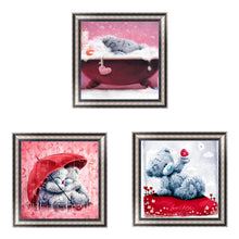 Cargar imagen en el visor de la galería, Lindo oso 5D DIY diamante bordado pintura punto de cruz artesanía decoración de la pared del hogar