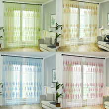 Cargar imagen en el visor de la galería, Cortina transparente de arce, tratamiento de ventana de tul, cortina de gasa, Panel de cenefa, decoración de habitación