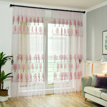 Cargar imagen en el visor de la galería, Cortina transparente de arce, tratamiento de ventana de tul, cortina de gasa, Panel de cenefa, decoración de habitación