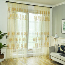 Cargar imagen en el visor de la galería, Cortina transparente de arce, tratamiento de ventana de tul, cortina de gasa, Panel de cenefa, decoración de habitación