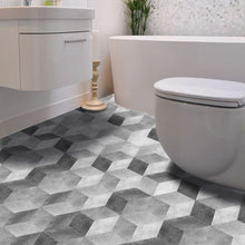 Cargar imagen en el visor de la galería, 10 Uds. Pegatinas hexagonales de azulejo piso de pared estilo cemento Retro calcomanía decoración de cocina