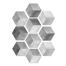Cargar imagen en el visor de la galería, 10 Uds. Pegatinas hexagonales de azulejo piso de pared estilo cemento Retro calcomanía decoración de cocina