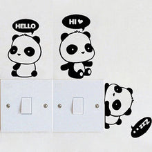 Учитај слику у прегледач галерије, Прекрасне налепнице за прозоре на вратима собе из цртаног филма Панда Децор налепница за уклоњиви зидни прекидач