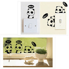 Учитај слику у прегледач галерије, Прекрасне налепнице за прозоре на вратима собе из цртаног филма Панда Децор налепница за уклоњиви зидни прекидач