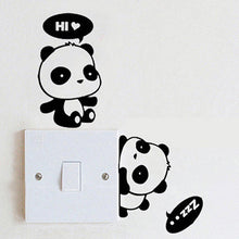 Учитај слику у прегледач галерије, Прекрасне налепнице за прозоре на вратима собе из цртаног филма Панда Децор налепница за уклоњиви зидни прекидач