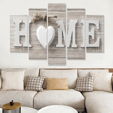 Cargar imagen en el visor de la galería, 5 paneles amor hogar pared arte cuadros lienzo pintura decoración regalo sin marco