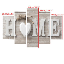 Cargar imagen en el visor de la galería, 5 paneles amor hogar pared arte cuadros lienzo pintura decoración regalo sin marco