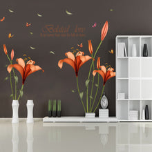 Cargar imagen en el visor de la galería, Moda flor mariposa DIY etiqueta de la pared dormitorio sala de estar decoración del hogar