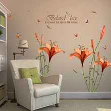 Cargar imagen en el visor de la galería, Moda flor mariposa DIY etiqueta de la pared dormitorio sala de estar decoración del hogar