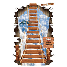Cargar imagen en el visor de la galería, Etiqueta de la pared del puente de la escalera del cielo azul 3D calcomanía del piso decoración de la sala de estar de la habitación de los niños