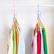Cargar imagen en el visor de la galería, Ganchos de suspensión multicapa de plástico para el hogar, hebilla fija, ropa antideslizante para el hogar
