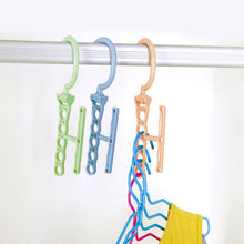 Cargar imagen en el visor de la galería, Ganchos de suspensión multicapa de plástico para el hogar, hebilla fija, ropa antideslizante para el hogar