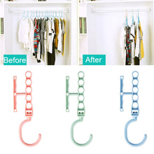 Cargar imagen en el visor de la galería, Ganchos de suspensión multicapa de plástico para el hogar, hebilla fija, ropa antideslizante para el hogar