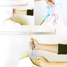 Cargar imagen en el visor de la galería, Ganchos de suspensión multicapa de plástico para el hogar, hebilla fija, ropa antideslizante para el hogar