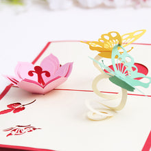 Load image into Gallery viewer, Romantic Flower Butterfly 3D Pop Up Greeting Card Couple Valentine's Day Gift