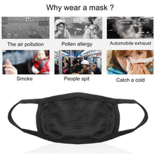 Cargar imagen en el visor de la galería, Respirador de mascarilla bucal de algodón antipolvo para ciclismo, color negro, para hombres y mujeres
