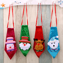 Cargar imagen en el visor de la galería, Corbata navideña LED luminosa, corbata de alce y muñeco de nieve de Papá Noel, decoración navideña para niños y adultos