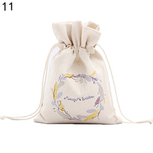 Load image into Gallery viewer, Merry Christmas Santa Claus Xmas Tree Wreath Print Canvas Gift Storage Cinch Bag