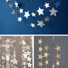 Cargar imagen en el visor de la galería, 4m Estrellas de cinco puntas Efecto espejo Colgante Cadena de papel Fiesta Hogar Decoración DIY