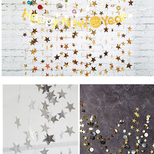 Cargar imagen en el visor de la galería, 4m Estrellas de cinco puntas Efecto espejo Colgante Cadena de papel Fiesta Hogar Decoración DIY