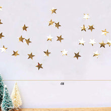 Cargar imagen en el visor de la galería, 4m Estrellas de cinco puntas Efecto espejo Colgante Cadena de papel Fiesta Hogar Decoración DIY