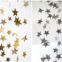 Cargar imagen en el visor de la galería, 4m Estrellas de cinco puntas Efecto espejo Colgante Cadena de papel Fiesta Hogar Decoración DIY
