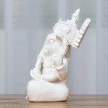 Cargar imagen en el visor de la galería, Estatua de elefante de Buda Ganesha de piedra arenisca, escultura hecha a mano, decoración del hogar