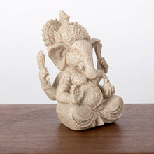 Cargar imagen en el visor de la galería, Estatua de elefante de Buda Ganesha de piedra arenisca, escultura hecha a mano, decoración del hogar