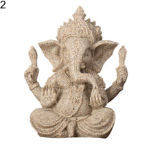 Cargar imagen en el visor de la galería, Estatua de elefante de Buda Ganesha de piedra arenisca, escultura hecha a mano, decoración del hogar