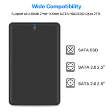 Cargar imagen en el visor de la galería, Caja de disco duro externo de 2,5 pulgadas compatible con 2TB SATA a USB3.0 SSD