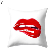 Cargar imagen en el visor de la galería, Funda de cojín cuadrada con estampado de labios sexis, funda de cojín, decoración del sofá del hogar del coche