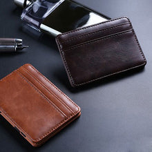 Учитај слику у прегледач галерије, Мушка модна магична вештачка кожа танак новчаник Монеи Цлип Торбица за картице