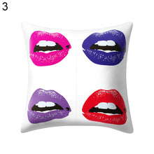 Cargar imagen en el visor de la galería, Funda de cojín cuadrada con estampado de labios sexis, funda de cojín, decoración del sofá del hogar del coche