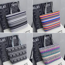 Учитај слику у прегледач галерије, Женска торба са платненом траком за куповину Путна торба великог капацитета на рамену