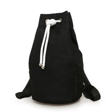 Load image into Gallery viewer, Men's Solid Color Drawstring Canvas Large Capacity Bucket Bag Casual Backpack