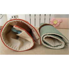 Load image into Gallery viewer, Creative Canvas Stationery Bag Pen Pencil Holder Roll Up Brush Makeup Case Pouch