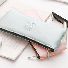 Учитај слику у прегледач галерије, Сунни Фаук Леатхер Пен Тоуцх Пенцил Цасе торба за одлагање канцеларијског материјала Студентски поклон