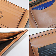 Cargar imagen en el visor de la galería, Cartera de bolsillo de piel sintética a la moda para hombre, cartera plegable con tarjetero para identificación y crédito