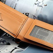 Cargar imagen en el visor de la galería, Cartera de bolsillo de piel sintética a la moda para hombre, cartera plegable con tarjetero para identificación y crédito