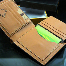 Cargar imagen en el visor de la galería, Cartera de bolsillo de piel sintética a la moda para hombre, cartera plegable con tarjetero para identificación y crédito