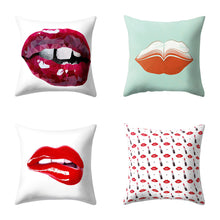 Cargar imagen en el visor de la galería, Funda de cojín cuadrada con estampado de labios sexis, funda de cojín, decoración del sofá del hogar del coche