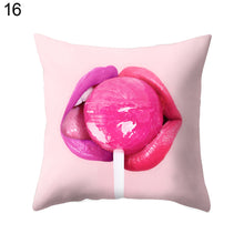 Cargar imagen en el visor de la galería, Funda de cojín cuadrada con estampado de labios sexis, funda de cojín, decoración del sofá del hogar del coche